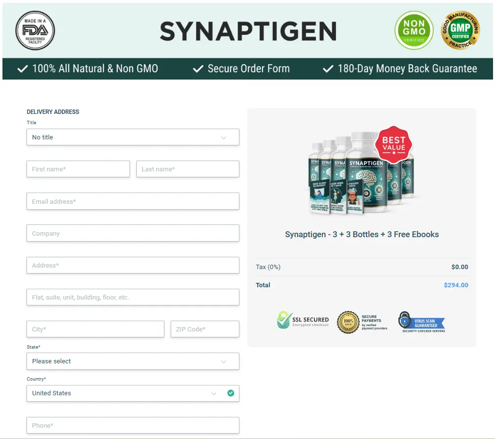 Synaptigen order page